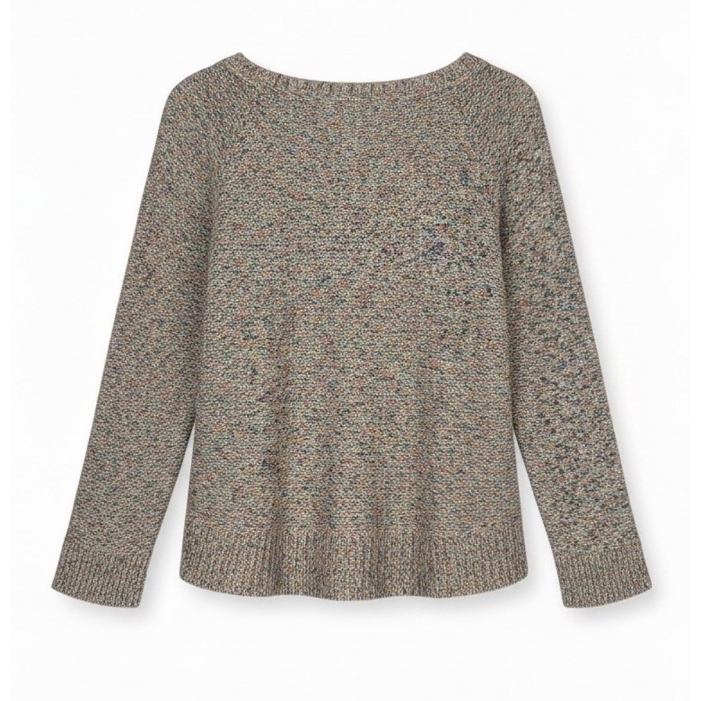 Lou & Grey Confetti Cake Pink Metallic Knit Boxy Crew Neck Cotton Blend Sweater‎ - Picture 2 of 10